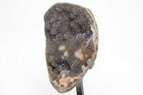 Sparkling, Druzy Amethyst Geode Section on Metal Stand #209199-3